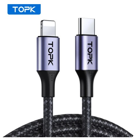 Cable TOPK Cargador/Datos 20W TC-IPhone 1m