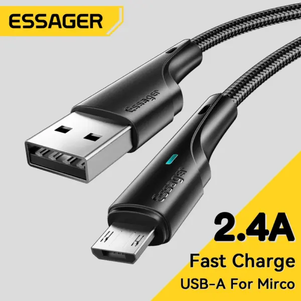 Cable ESSAGER Cargador/Datos 2.4A USB-MICRO 1m